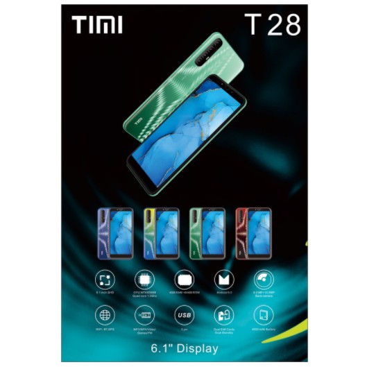 #โทรศัพท์มือถือTimi T28จอ 6.1 New T28จอ6.1 แรม4รอม64 แถมฟรี ! ฟิล์ม+กระจก+เคส (ประกันศูนย์ไทยหนึ่งปี)
