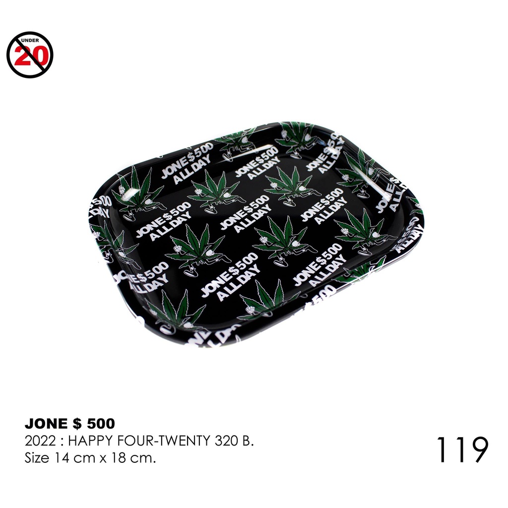 JONE500 420 Collection /  HAPPY FOUR - TWENTY ถาดรองและที่บดสมุนไพรสำหรับสายเขียว