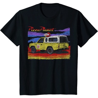 เสื้อยืดผ้าฝ้ายพรีเมี่ยม เสื้อยืด พิมพ์ลาย Disney Pixar Toy Story Pizza Planet Truck