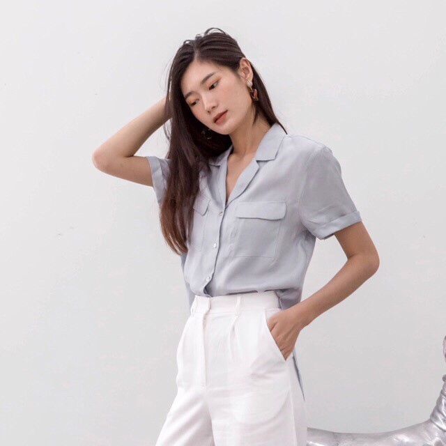 เสื้อเชิ้ต Short Sleeve Pocket จาก SAC.Bangkok * มือสอง ใส่ 2 ครั้ง สภาพดี