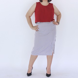 กระโปรงทรงตรง จีบข้าง สาวพลัสไซส์ 2XL/3XL/4XL/5XL