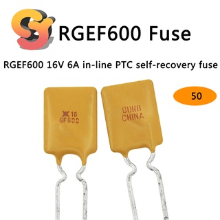 [พร้อมส่ง] ฟิวส์ฟื้นฟูตัวเอง RGEF600 16V 6A PTC 50 ชิ้น