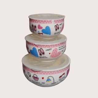 BK_SHOP ถ้วยน้ำซุปแบบมีฝาปิดแพ็ค3ไซน์