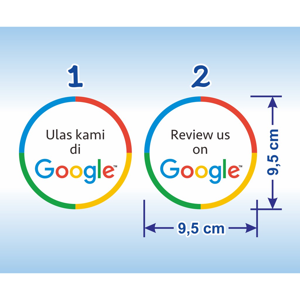 Round Sticker us on Review us on Google Sticker เส้นผ่านศูนย์กลาง 9.5 cm
