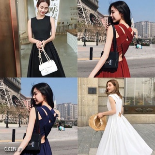 ชุดเดรสคอหลมงานโชว์หลังนิดหน่อย สวยงามตามท้องเรื่องจ้า