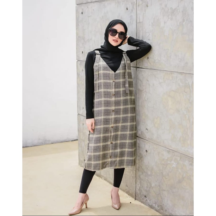 KATUN NISA OLSHOP - CHECKED OVERALL - เสื้อท็อปผู้หญิง - YANDEX COTTON FIT TO L - OVERSIZE -