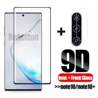 สำหรับ Samsung Galaxy Note10 หมายเหตุ 10 plus + 10+ note10 + ฟิล์มกันรอยหน้าจอ กระจกนิรภัย และฟิล์มกันรอยเลนส์กล้องด้านหลัง