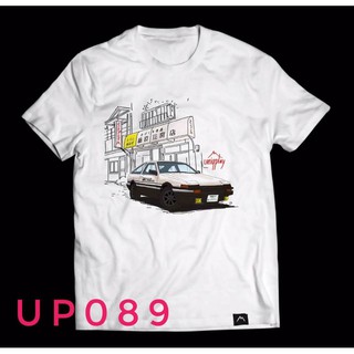 เสื้อยืด สีขาว ลายรถยนต์ AE86(up089)