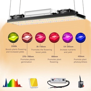 ไฟ LED แบบหรี่แสงได้, ชิป LM301H ของ Samsung, สเปกตรัมเต็ม 2400W, ไฟ Solar Grow, การเติบโตของต้นไม้เร็วขึ้น 2 เท่า