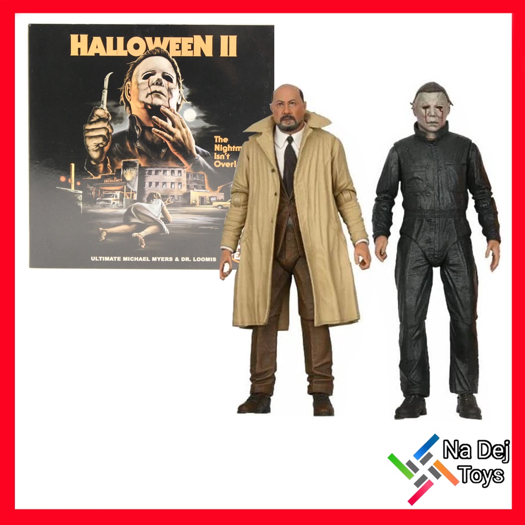 NECA Halloween 2 Michael Myers &amp; Dr.Loomis 7" Figure ฮัลโลวีน 2 ไมเคิล เมเยอร์ส &amp; ดร.ลูมิส ขนาด 7 นิ้ว ฟิกเกอ