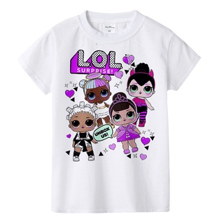 เสื้อยืดฤดูร้อนhot✒○✳LOL Surprise Children Girl T Shirt Surprise Doll Cartoon Clothes Kids Girl TeesS-3XL