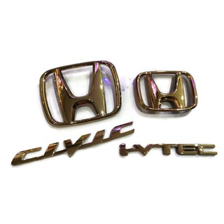 H สัญลักษณ์ Honda หน้าหลัง Civic i vtec สีทางสำหรับรถ Honda Civic ปี 2006 ถึง 2011 ทั้งหมด 1 ชุด 4 ตัว**ราคาเร้าใจ**