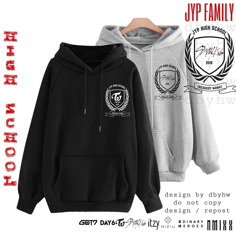 (อ่านคําอธิบาย) JYP HIGH SCHOOL เสื้อฮู้ดปักลาย by dbyhw