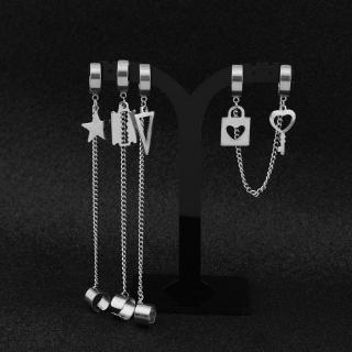 Fashion Ear Bone Clip Key And Lock Ear Chain