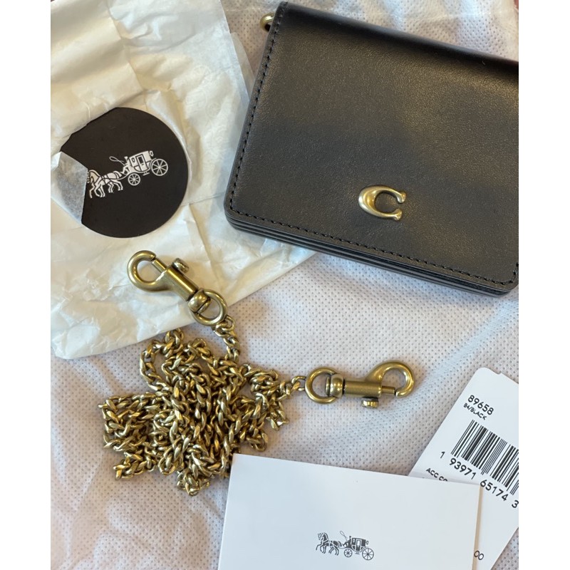 Used Coach card case with chain 89658 sasil ThaiPick
