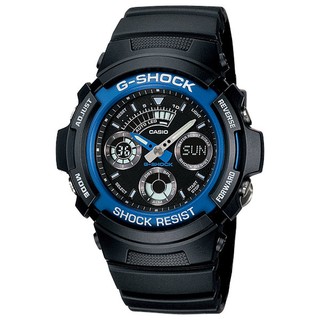 CASIO  G-SHOCK รุ่น AW-591-2  - สีดำด้าน/ฟ้า