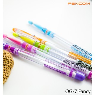 สีน้ำเงิน Pencom OG07-Fancy ปากกาหมึกน้ำมันแบบปลอก ขนาดหัว 0.5mm.