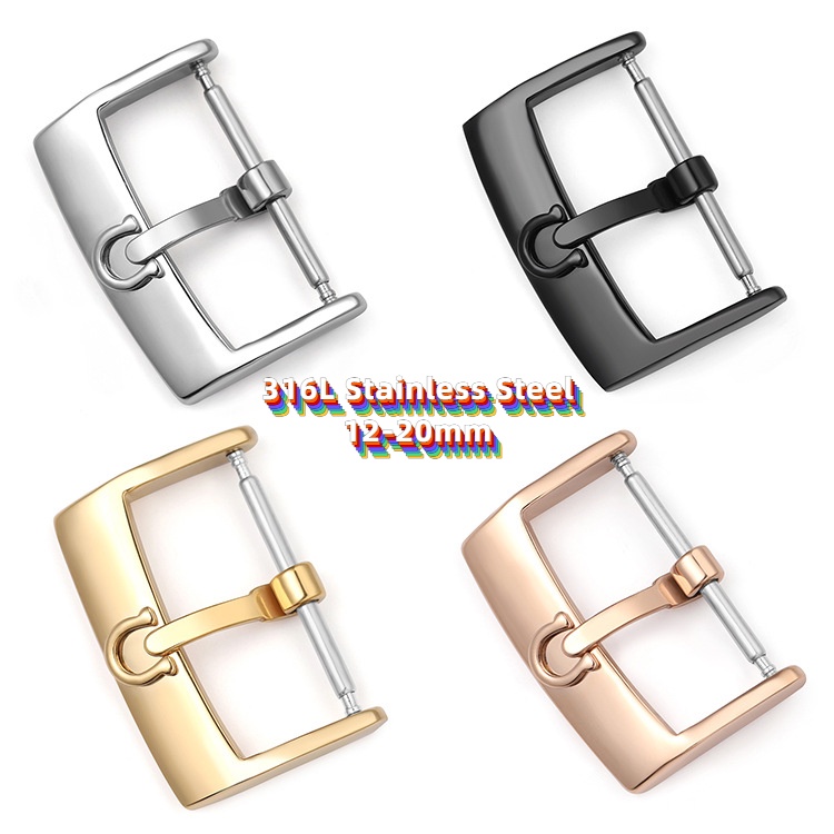 หัวเข็มขัดสเตนเลส 316L 12 มม. 14 มม. 16 มม. 18 มม. 20 มม. อุปกรณ์เสริม สําหรับนาฬิกา Omega