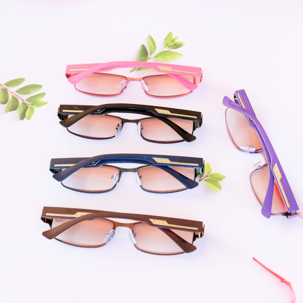 แว่นสายตายาว เลนส์ชาไล่ กรอบโลหะ ขาพลาสติกสปริง ทรงเหลี่ยม 807 - รูปที่ 4