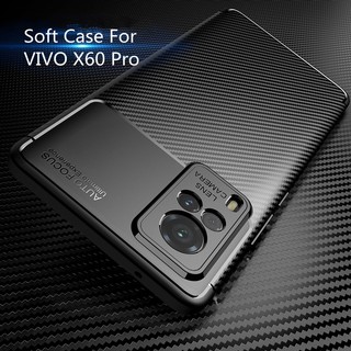 เคสโทรศัพท์กันกระแทกซิลิโคนสำหรับ Camera Protector Case For VIVO X60 X70 Pro 5G X60Pro X70Pro Phone Case Soft Business Casing Carbon Fiber TPU Silicone Shockproof Back Cover