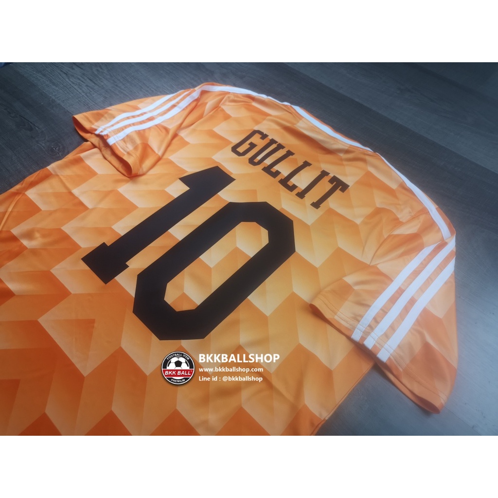 [Retro] - เสื้อฟุตบอล ย้อนยุค ทีมชาติ Holland Home ฮอลแลนด์ เหย้า ชุดแชมป์ฟุตบอลยูโร ปี 1988 พร้อมเบอร์ชื่อ 10 GULLIT