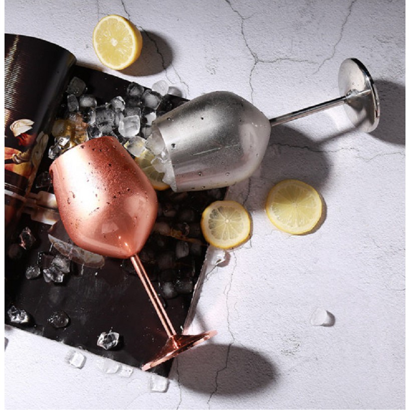แก้วไวน์ แก้วสแตนเลส Wine Glass Rose Gold & Silver