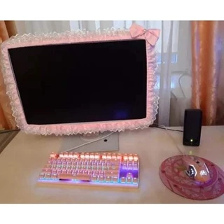 (🎉พร้อมส่ง🎉) ผ้ารัดจอคอมพิวเตอร์ ครอบจอ TV 17-60” โทรทัศน์ จอคอม คิตตี้ Hello Kitty ตกแต่งคอม