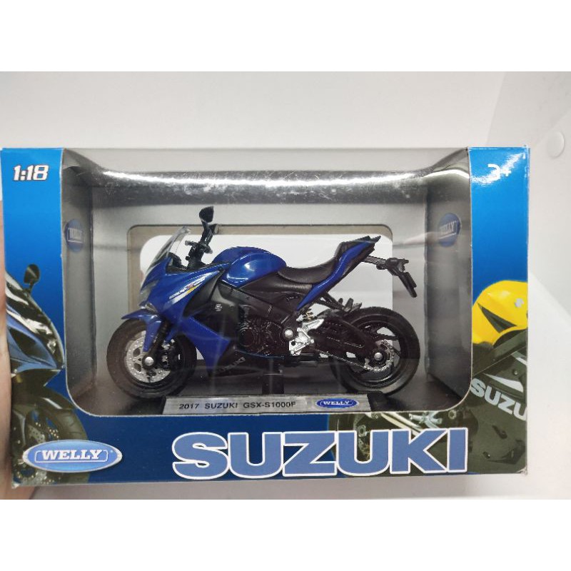 Model Suzuki GSX -S1000F สีน้ำเงินขนาด 1:18