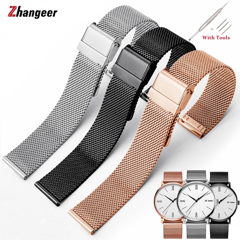 12 13 14 16 17 18 19 20 22mm Width Milanese Loop Watch Strap Watch Band for DW for Daniel Wellington Stainless Steel Ban