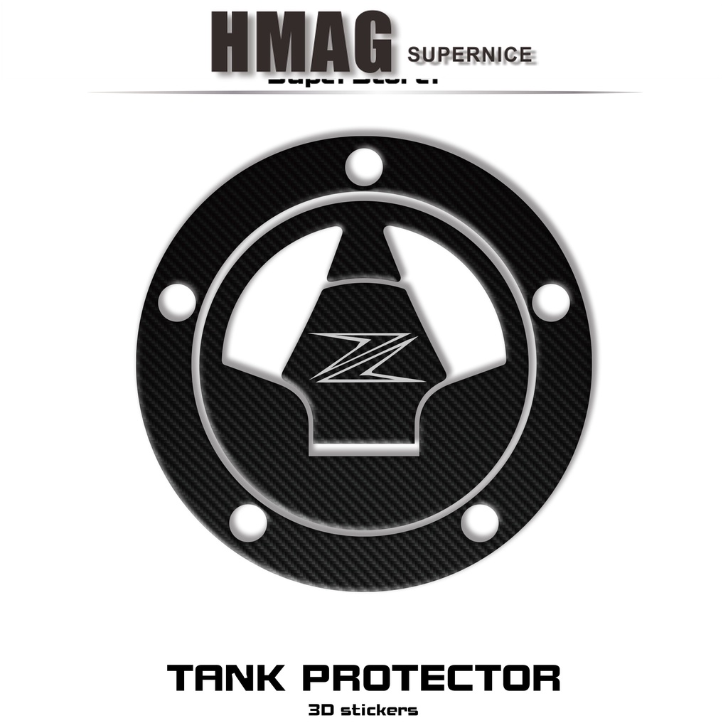 3D Carbon Fiber Tank Gas Cap Pad Filler Cover Sticker Decals For  KAWASAKI Versys 650 Z1000 Z1000SX 