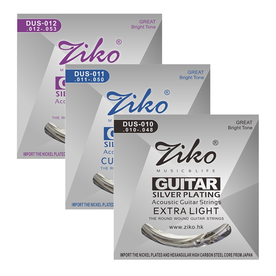[มีในสต็อก] Ziko DUS-010 / DUS-011 / DUS-012 ชุดสายกีตาร์โปร่ง 6 สายสําหรับกีตาร์โปร่ง