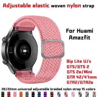 สายนาฬิกาข้อมือไนล่อนสําหรับ Huami Amazfit Bip Lite Gts2 สามารถปรับได้สําหรับ Amazfit Gts2 Gtr2 2E