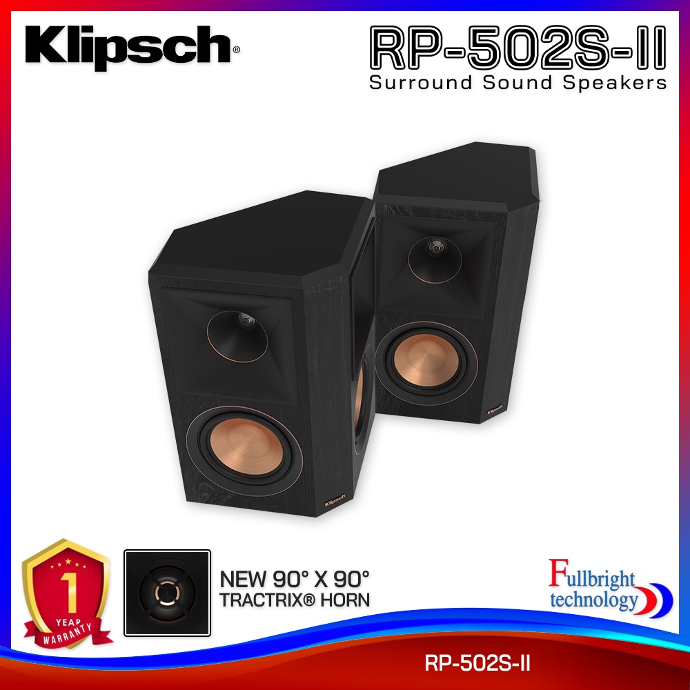 Klipsch RP-502S-IISurround Speakerลําโพงเซอร์ราวด์ ระบบเสียง Dolby Atmosขนาด 2 x 5.25 นิ้ว 400 วัตต์