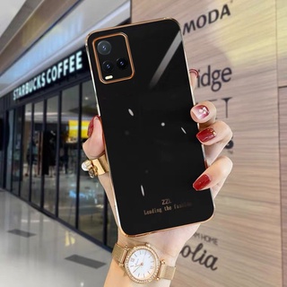 เคสโทรศัพท์ 2022 New Handphone Case VIVO T1 T1x Y01 Y33T Y21T Y21 Y21S Y33S V23 V23E 4G 5G Silicagel Softcase Straight Edge Plating Ultra Thin Casing All-inclusive Camera Shockproof Back Cover เคส