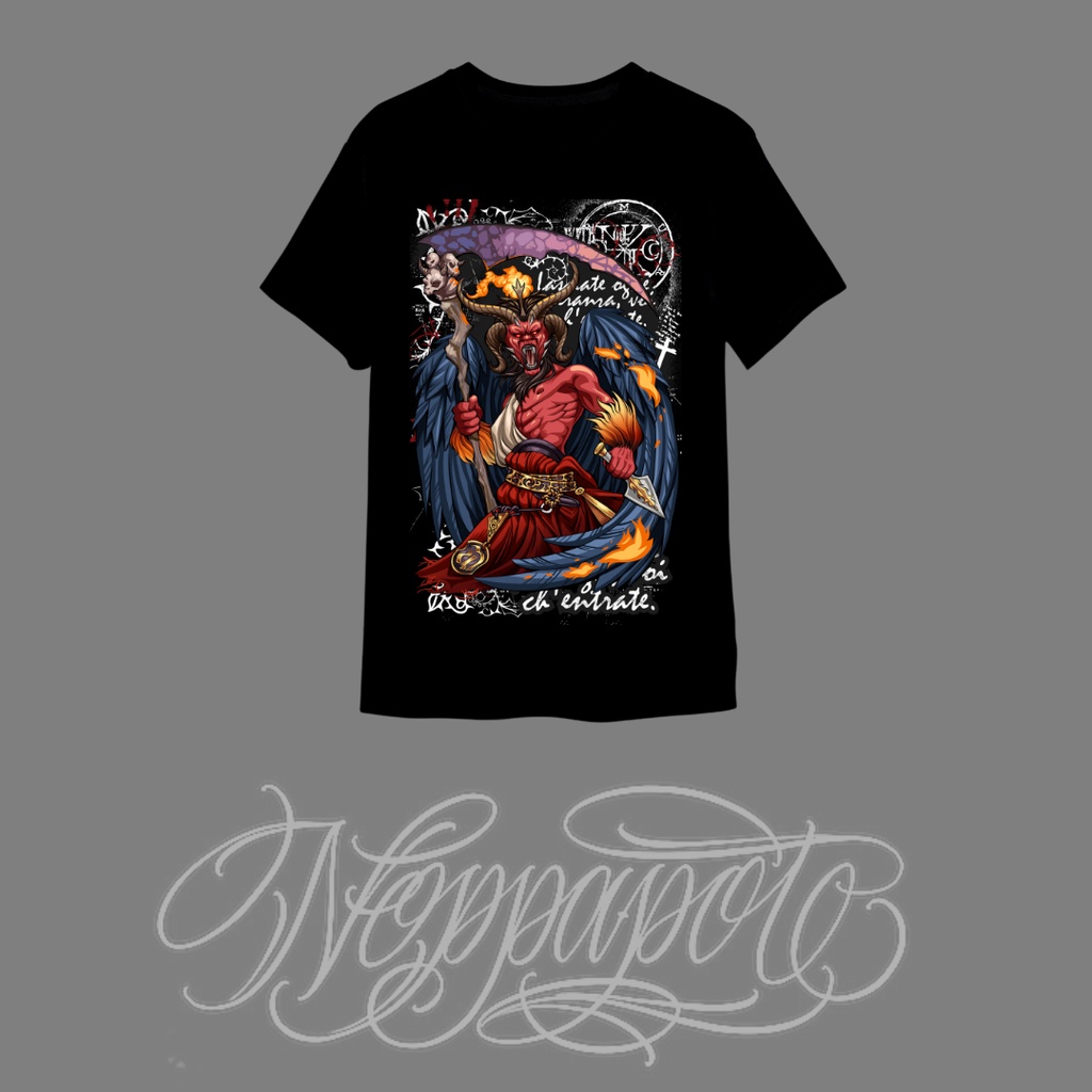 Noppapot นปพต เสื้อยืด*วินเทจ*สกรีนลาย ลายซาตาน The Death of Satan ผ้าcotton100% NP12-08