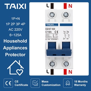 สวิตช์ตัดวงจร mcb dz 47-63 1 p 2p 3p 4 ขั้วขนาดเล็ก 60 hz 10a 16a 20a 25a