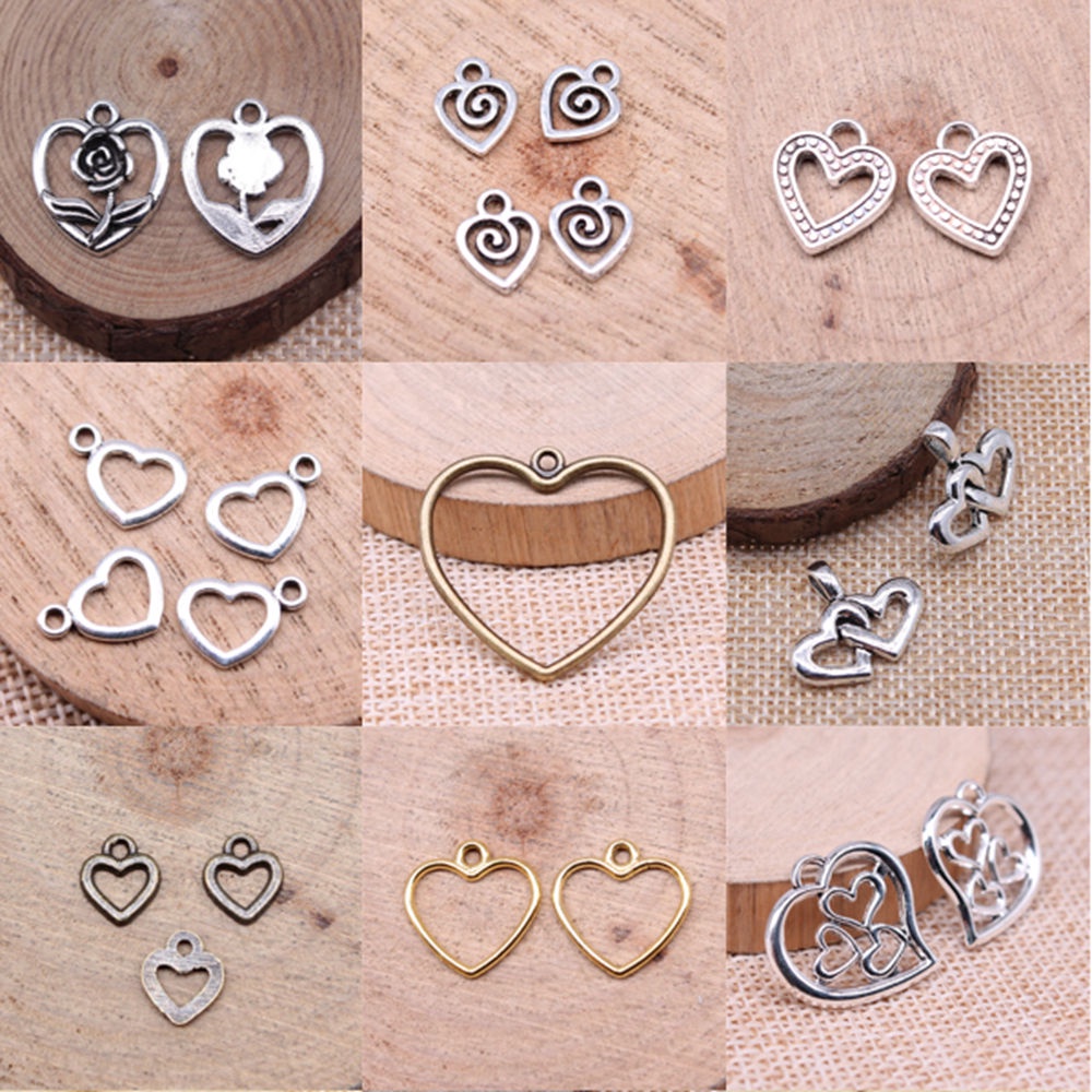 Charms สําหรับ Jewelri Make โทรศัพท์ Charm Diy Jewelri จี้หัวใจกลวง