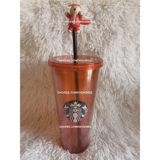 2019​ Starbucks​ China​ Big Tumbler​ Cold​ Cup​ 1005​ mL.​ with​ Bear topper