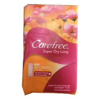 Carefree Super Dry Long Unscented (20 แผ่น) แคร์ฟรี ผ้าอนามัย ซุปเปอร์ ดราย แผ่นยาว รุ่นมีน้ำหอม