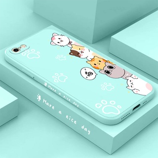 เคสซิลิโคน TPU ลายแมวน่ารัก ขอบตรง สําหรับ iPhone 6 iPhone 6s iPhone 7 iPhone 8 iPhone 6 plus iPhone 6 splus iPhone se2020 iPhone se2022