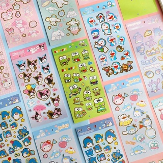 🌟Sanrio Style Sticker สติ๊กเกอร์ซานริโอ้ สติกเกอร์น่ารัก สติกเกอร์พร้อมส่ง คิตตี้ คุโรมิ มายเมโลดี้ ขอบทอง