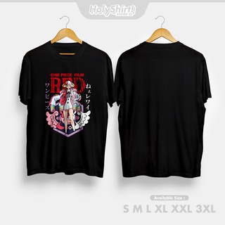 เสื้อยืดสีขาวเสื้อยืด พิมพ์ลายการ์ตูนอนิเมะ One Piece สีแดงS-4XL