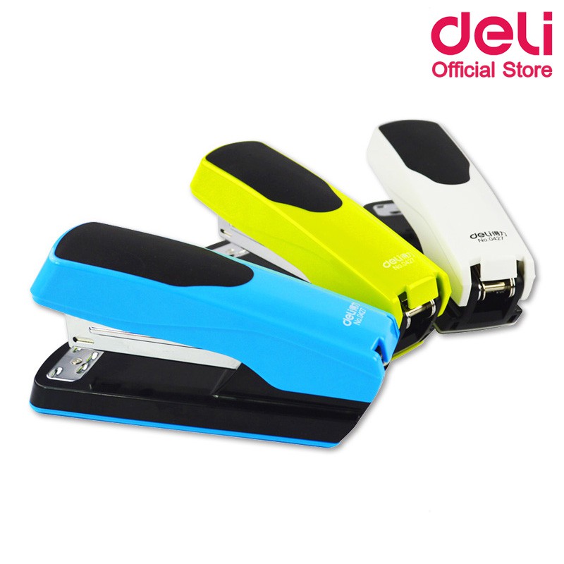 เครื่องเย็บกระดาษ Deli ที่เย็บกระดาษ แม็ก แม็ค เย็บกระดาษ 25หน้า รุ่นประหยัดแรง อุปกรณ์สำนักงาน (คละสี 1 ชิ้น)