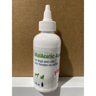 Malacetic Aural 118 ml. หมดอายุ 07/2024 น้ำยาทำความสะอาดช่องหู เพื่อช่วยขจัดกลิ่นในช่องหูของสุนัขและแมว