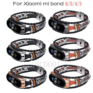 สายรัดข้อมือ สําหรับ Mi Band 7 / 6 / 5 / 4 NFC สายหนัง ย้อนยุค สําหรับ Xiaomi Mi Band 3 4 สายรัดข้อมือ