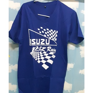 เสื้อยืด เสื้อ Screen โลโก้ ISUZU pty Racing  สีน้ำเงิน เสื้อแฟชั่นผู้ชายผู้หญิง