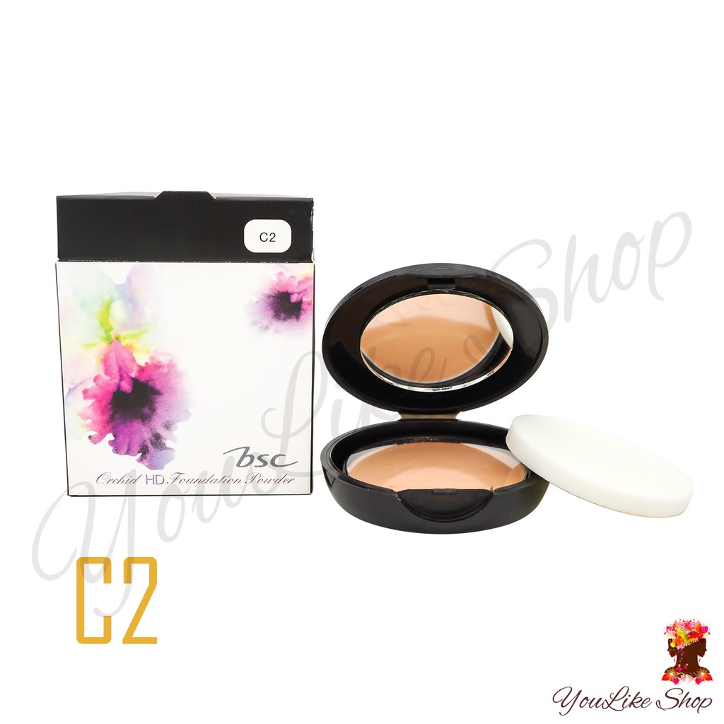 BSC Orchid HD Foundation Powder สี C2 (3.5 g) แป้งผสมรองพื้น สูตรสารสกัดจากดอกกล้วยไม้