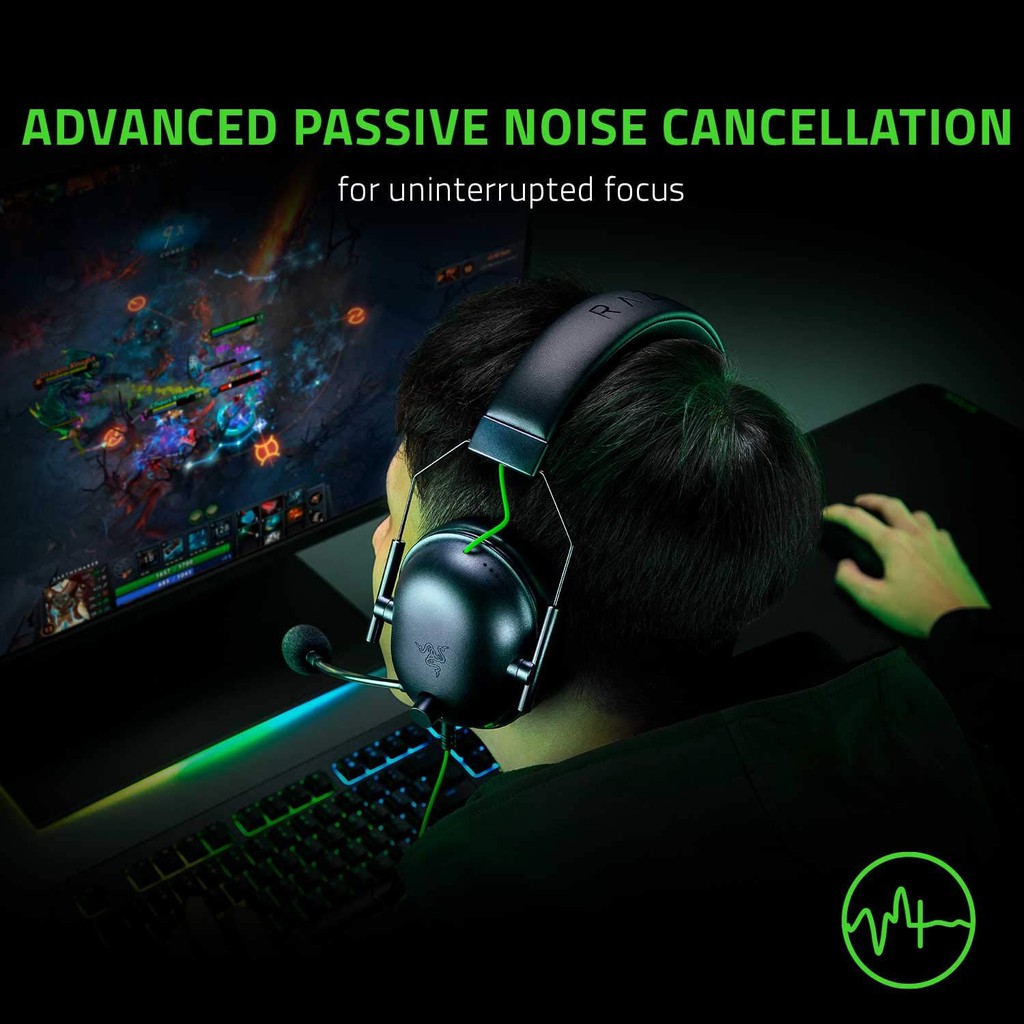 Headset Razer BlackShark V2 X Gaming 7.1 Surround Sound Capable - 50mm Drivers - for PC, PS4 #หูฟังเกมมิ่ง