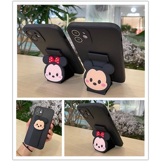 เคสOPPO A77s A57 A15 A5 A54 A31 A5S A12 A53 A16 A15S A93 A92 A74 A9 A7 A3S A1K A37 A37F A52 F11 F9 F7 F5 Reno5 Reno7 4G Reno7 5G 2020 Mickey Mouse Holder Case Black Soft Case