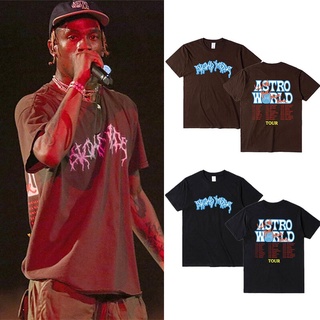 21ss Travis Scott T เสื้อผู้ชายวินเทจฮิปฮอปผ้าฝ้าย Streetwear ขนาดใหญ่เสื้อยืด Top กระบองเพชรแจ็คไลท์นิ่งบราวน์